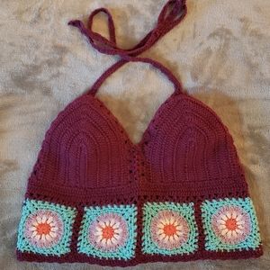 MILA by free people crochet halter top M/L